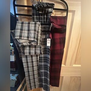 Express Women's Skinny Plaid Pants - Gray, Black, Burgundy